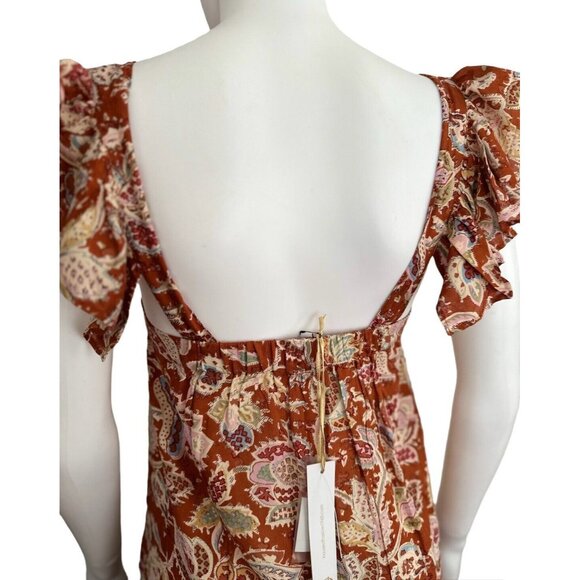 HOUSE OF HARLOW 1960 Tiered Smocked Back  Cottage Boho Maxi Dress  XS NEW - Picture 4 of 10